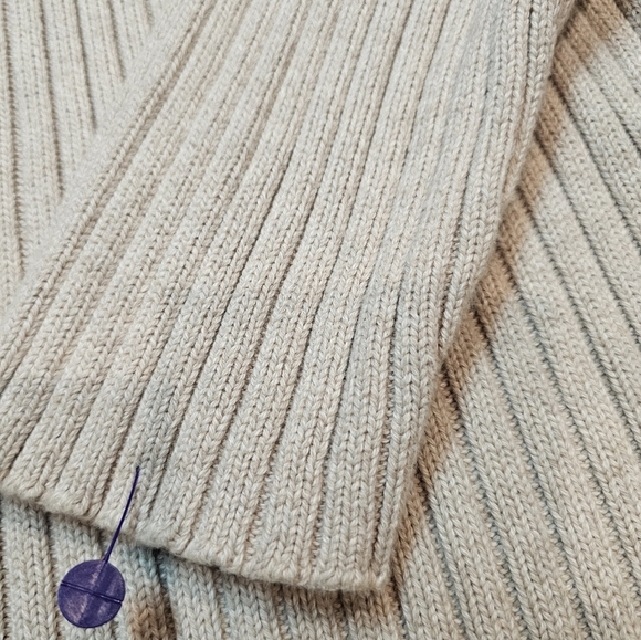 Croft & Barrow Ribbed Cotton Sweater Women’s XL Mock Neck Beige Long Sleeve - Picture 2 of 8